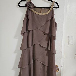 Taupe/brown party dress